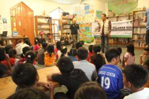 The Children listening  the danger of Bush-fired