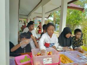 The participants serves the customers