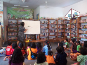 Storytelling activity at the library