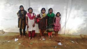 A group of beneficiary tribe girl