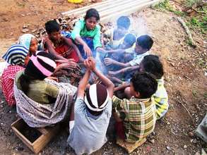 A group of girl children