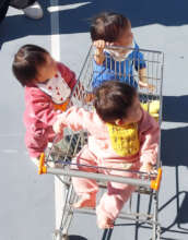 Children are enjoying sunbath