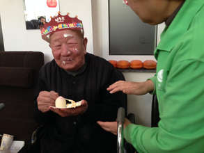 Grandpa is very happy
