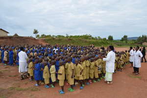 Students during morning assembly