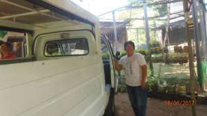 The truck arriving in Banaba