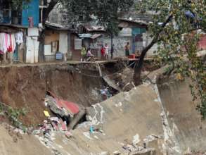 The collapsed river wall