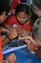 A community member taking part in a training