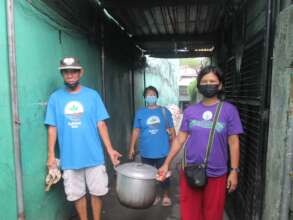 Volunteers taking meals into the community