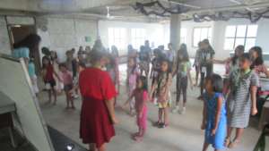 Practising a performance to share learnings