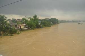The river in full flood