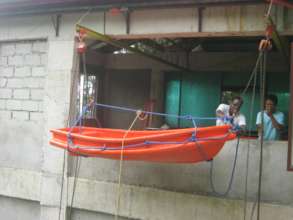 A new rescue boat leaving the new boat workshop