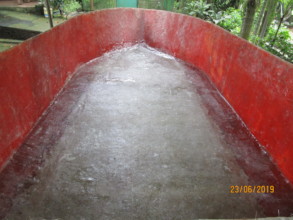 The floor is laid on top of the braces
