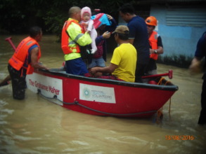 8 month Noelle (in pink) was rescued by our boats
