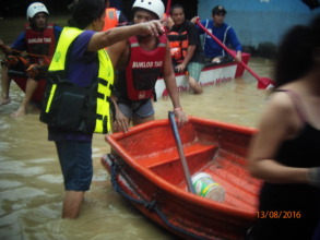 Team leader Pina directs a small boat to action