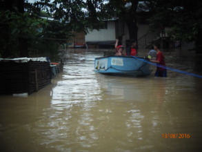 The "GlobalGiving" boat rescued a pregnant lady