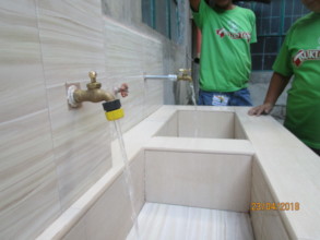 Water flows at the new washing stations