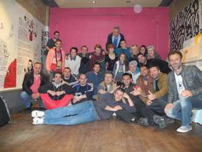 Our student with his new coworkers and job