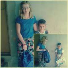 Our student with one of they boys they helped