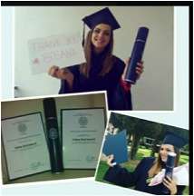 Selma and her many diplomas