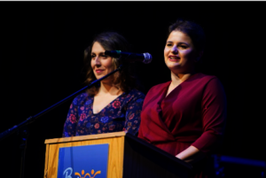 Matea and Lejla, students attending the Benefit