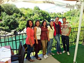 students at interview in Mostar