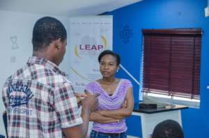 One of our facilitators taking this teens question