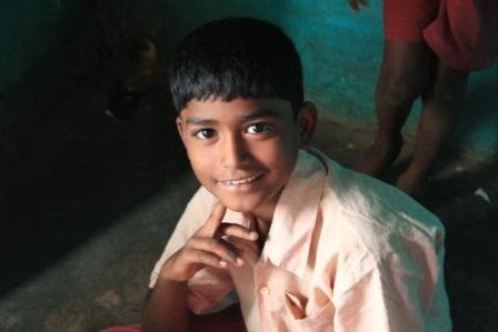 Coaching 100 school children in studies in India