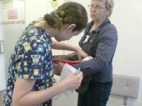 rescuer Ylva with Thelma at Center of Hope