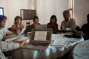 Our director hard at work in a training session