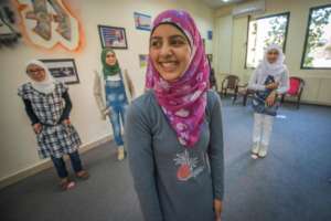 Rehearsing for a theater play at the youth center