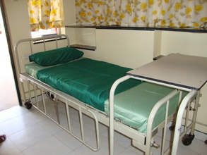 Ward bed with new bedsheet set