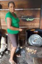 Angela cooking Enchiladas