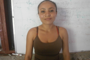 Cristina posing for her photo for her group