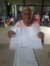 Teresa with her business plan.