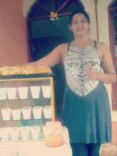 Keyla with her products.