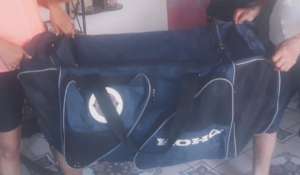 The bag Nancy transports her clothes in