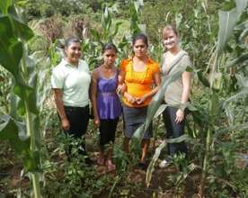 Martha and her daughter in their garden