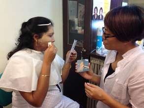 Anandhi practices skin camouflage techniques