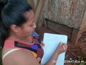 CAPS secretary Yadira learnig how to keep records