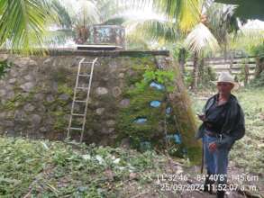 The President showing the water distribution basin