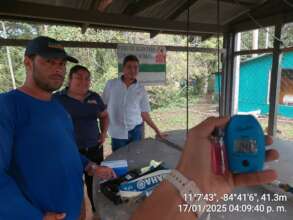 The staff checking the quality of the water