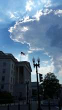 A silver lining, a US flag
