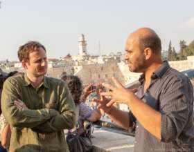 Itamar and Zach talk in the Old City