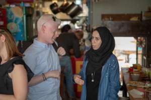 Nawaid and Tarneem chat after lunch