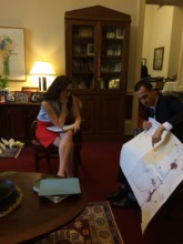 Dr. El-Atrash explains a map of the West Bank