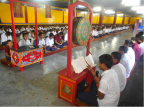 Students at morning prayer