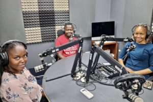 Mercy, Brian and Rael in KC Podcast Studio