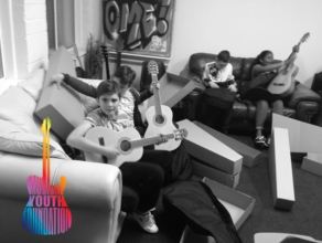 "Unwrapping the guitars"