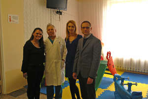 Kelly Zug at her visit to Emilian Cotaga Hospital
