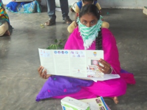 Student showing Corona Brochure